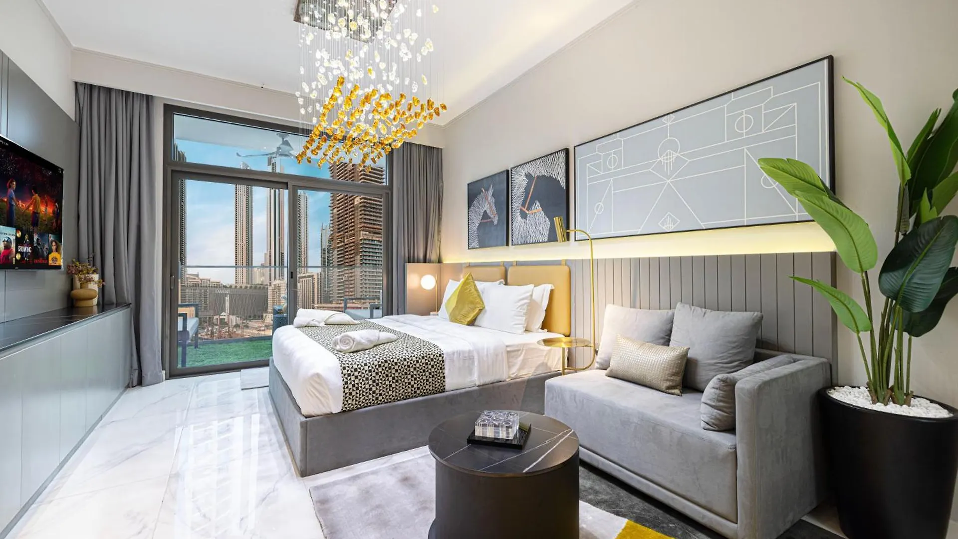 Apartment Chic Studio 5 Min Walk To Dubai Mall & Burj